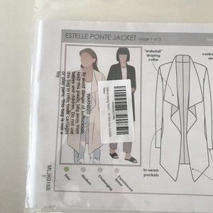 Easy Sewing Pattern - Estelle Ponte Jacket/Cardigan - Size 10